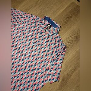 Footjoy AOP XL color block Golf Polo Shirt Men’s Stretch